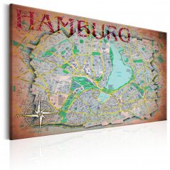 Obraz - Mapa Hamburku