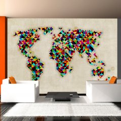 Fototapeta - Mapa světa - kaleidoskop barev