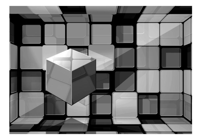 Fototapeta - Rubikova kocka v sivej farbe