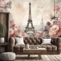 Prémiová fototapeta - Eiffelova veža v staroružových farbách