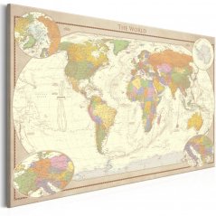 Obraz - Krémová mapa sveta