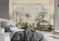 Prémiová fototapeta - Vintage námorná mapa s africkými zvieratami