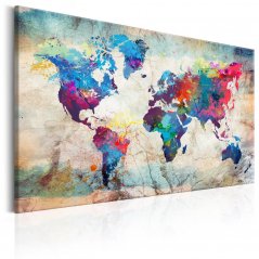 Obraz - Mapa světa: Barevné šílenství