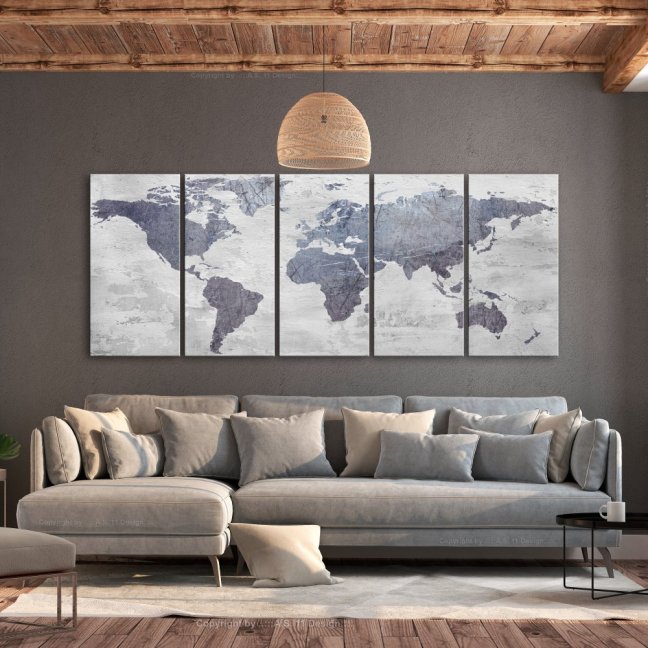 Obraz - Betonová mapa světa