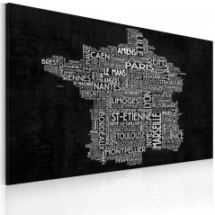 Obraz - Textová mapa Francúzska na tabuli