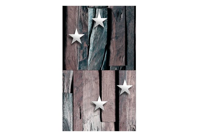 Fototapeta - Hvězdy na dřevě