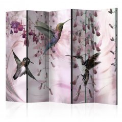 Paraván - Létající kolibříci (růžová) II