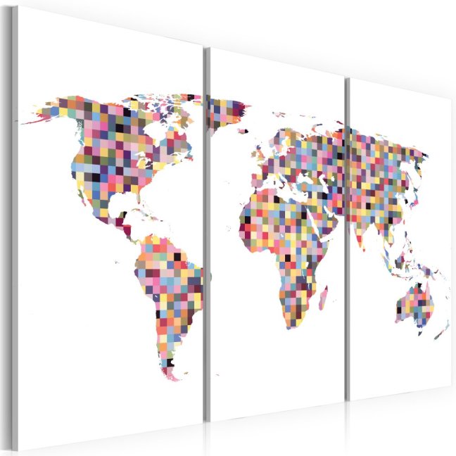 Obraz - Mapa světa - pixely