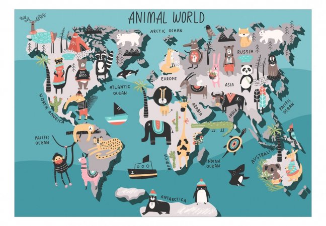 Fototapeta  - Mapa zvierat