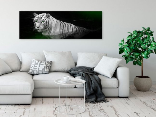 Obraz - Žiarivý tiger - zelený