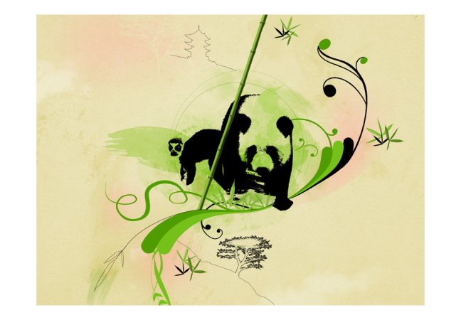 Fototapeta - Obří panda v bambusovém lese