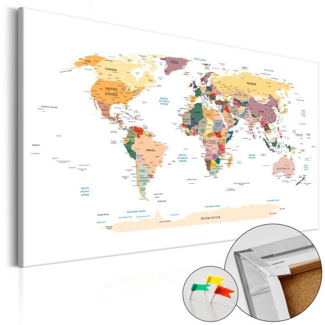 Korková nástěnka - Mapa světa X