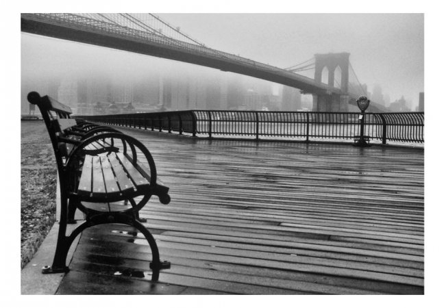 Fototapeta - Hmlistý deň na Brooklynskom moste