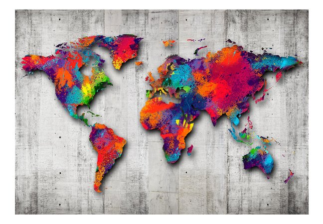 Fototapeta - Mapa sveta vo farbách