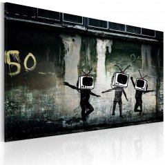 Obraz - Televizní hlavy tančí (Banksy)