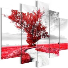 Obraz - Strom pri ceste - červený