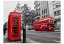Fototapeta - Červený autobus a telefonní budka v Londýně