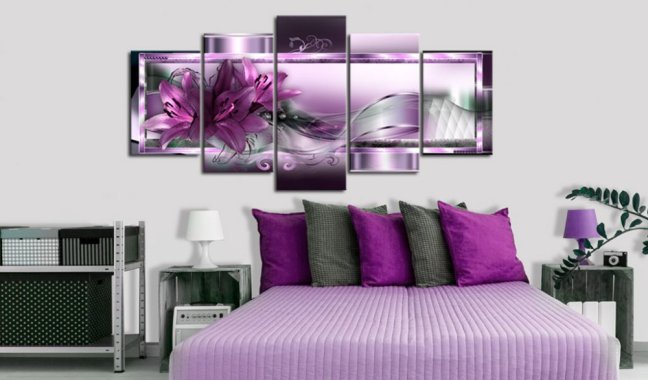 Obraz - Abstraktní rostliny - Fialové lilie