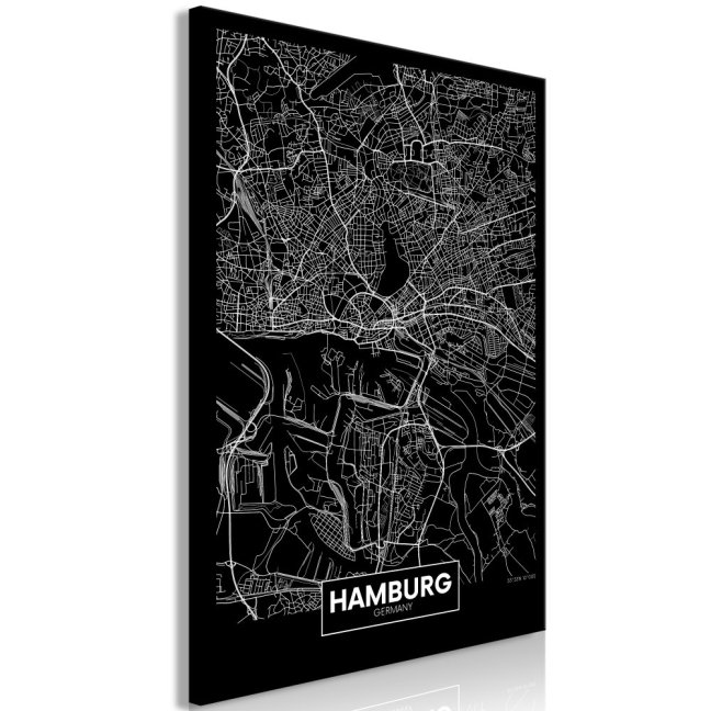 Obraz - Tmavá mapa Hamburku