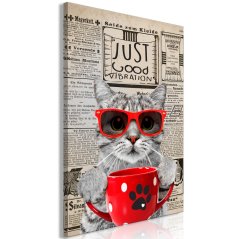 Obraz - Mačka s kávou
