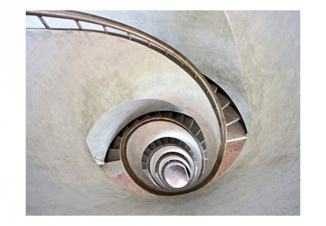 Fototapeta - Bílé točité schody