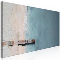 Obraz - Moře a dřevěný most - šedý