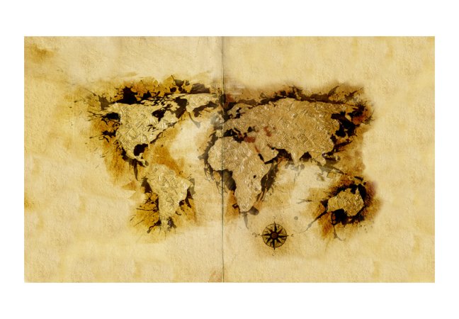 Fototapeta - Mapa sveta - zlatokopovia