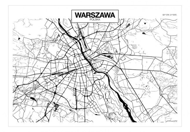 Fototapeta - Mapa Varšavy