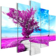 Obraz - Strom u silnice - fialový
