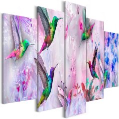 Obraz - Farebné kolibríky - fialové