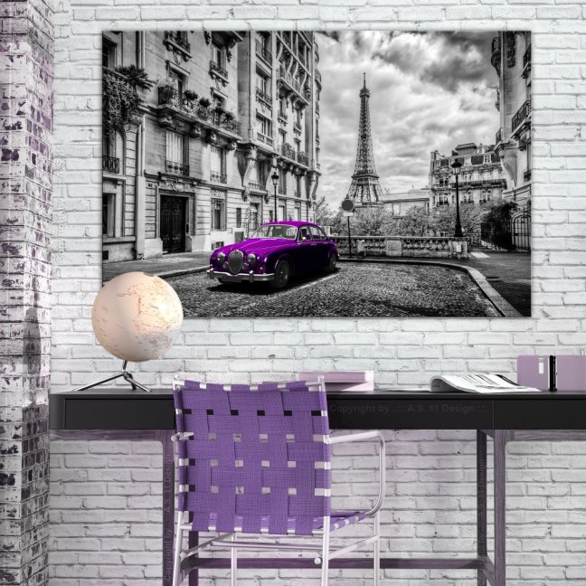 Obraz - Auto v Paríži - fialové