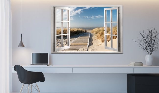 Obraz - Okno: Pohled na pláž