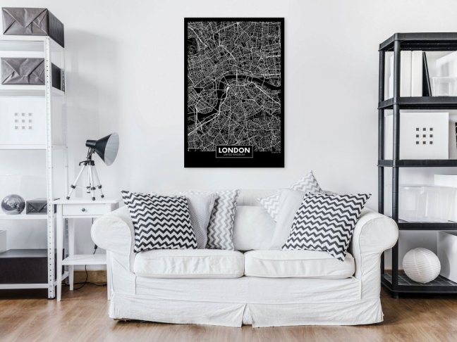 Obraz - Tmavá mapa Londýna