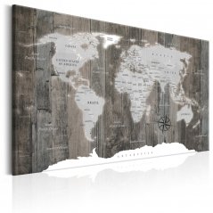 Obraz - Mapa sveta: drevený svet