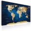 Obraz - Mapa světa: Tmavomodré hlubiny