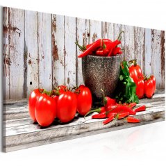 Obraz - Červená zelenina na dřevě
