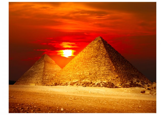 Fototapeta - Nekropolis Giza - západ slunce