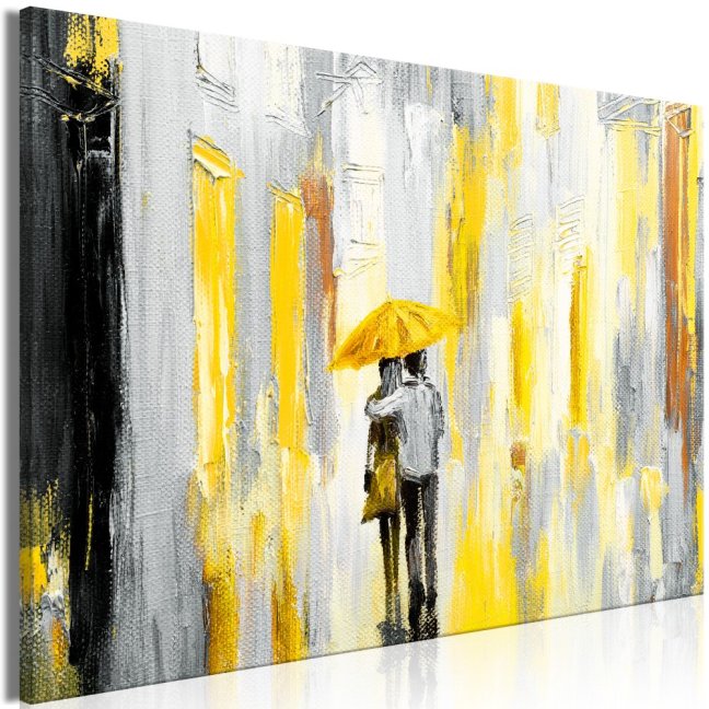 Obraz - Zamilovaný deštník -žlutý