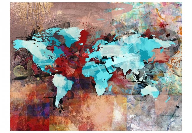 Fototapeta - Mapa sveta ako umenie I
