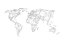 Fototapeta - Mapa světa - černobílá II