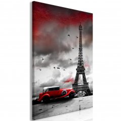 Obraz - Červené auto v Paříži
