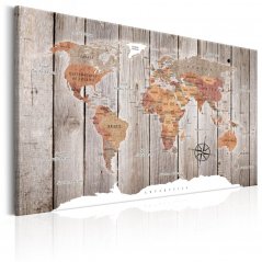 Obraz - Mapa sveta: drevené príbehy