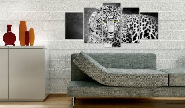Obraz - Leopard - čiernobiely