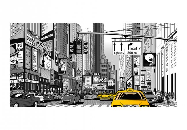 Fototapeta - Žlté taxi v NYC
