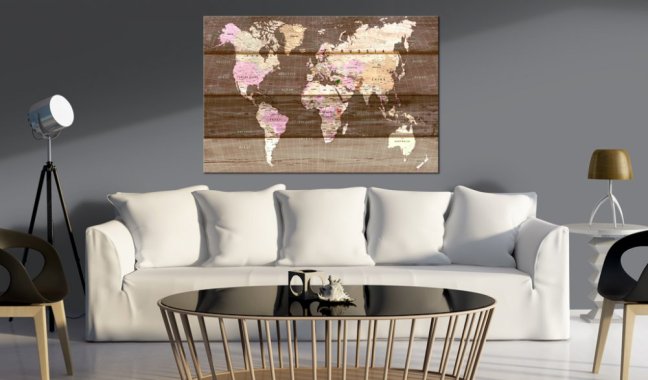 Korková nástěnka - Dřevěný svět - Mapa