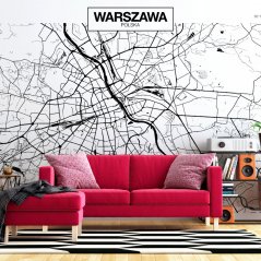 Fototapeta  - Mapa Varšavy