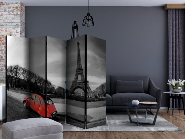 Paraván - Eiffelova veža a červené auto II