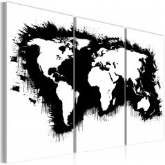 Obraz - Jednobarevná mapa světa II